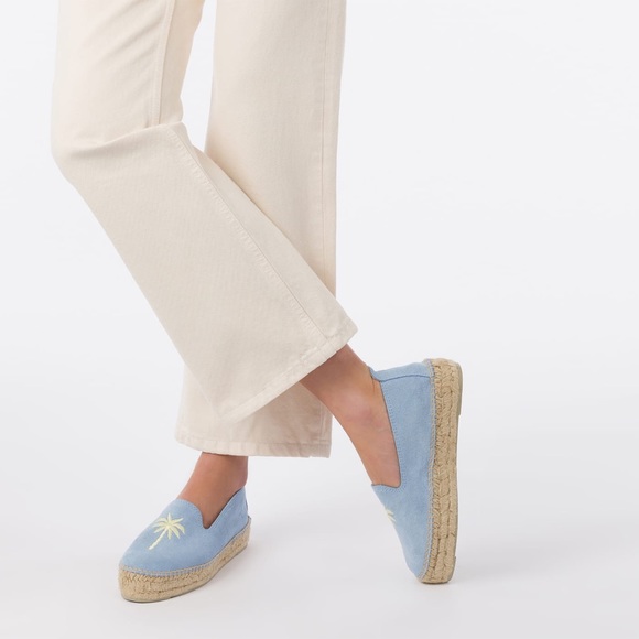 Manebi Hamptons Placid Blue Palm Espadrilles Made In Spain Size 39 - Picture 1 of 16